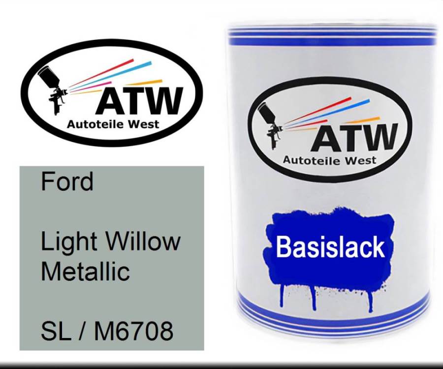 Ford, Light Willow Metallic, SL / M6708: 500ml Lackdose, von ATW Autoteile West.